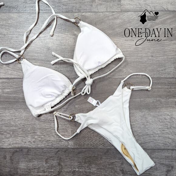 CharmLeaks Adjustable Triangle Thong Bikini Swimsuit Size M - Picture 4 of 4